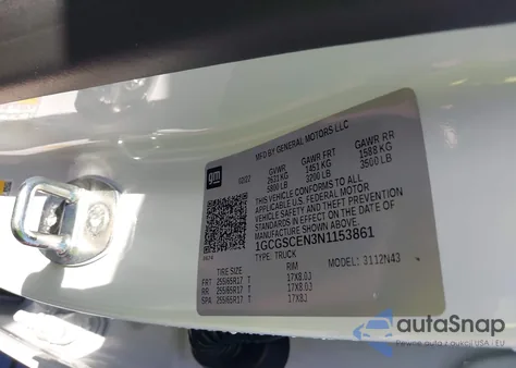 2022 Chevrolet Colorado 2Wd Short Box Lt z USA, uszkodzony, nr VIN 1GCGSCEN3N1153861